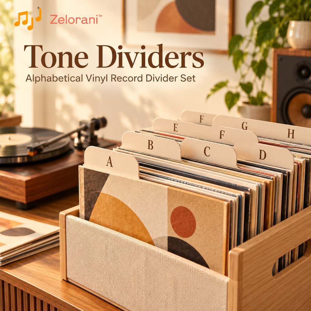 Zelorani™ Tone Dividers – Minimalist Vinyl Record Divider Set, Alphabetical LP Album Organizers for Record Storage & Collection Sorting